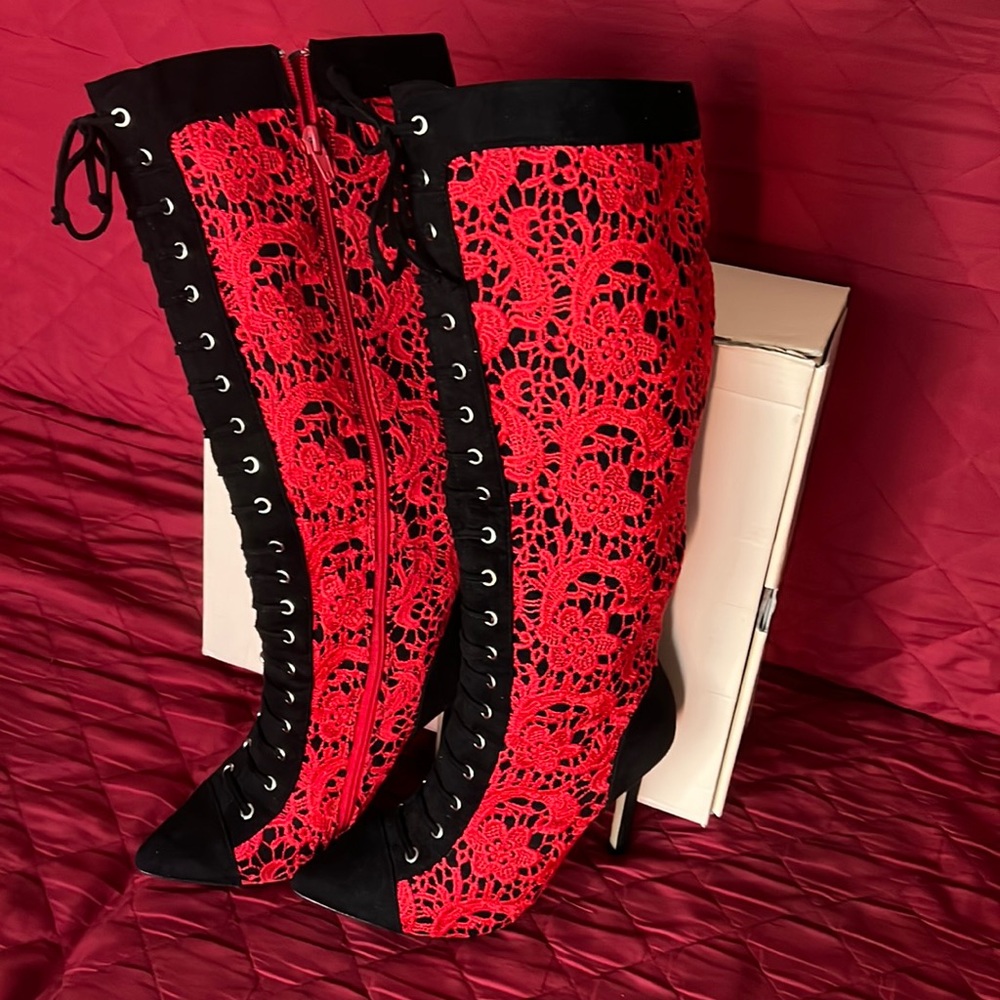 COPY - Heeled Boots 6.5 New Red